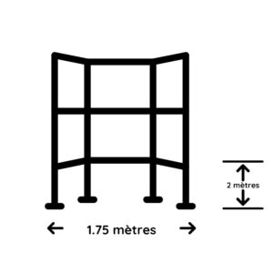 Espace intérieur 1,75 x 2 m